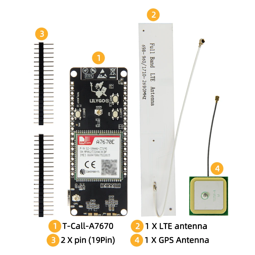 ® T-Call A7670 4G 2G ESP32 Development Board A7670E LTE GSM Cellular Network ESP