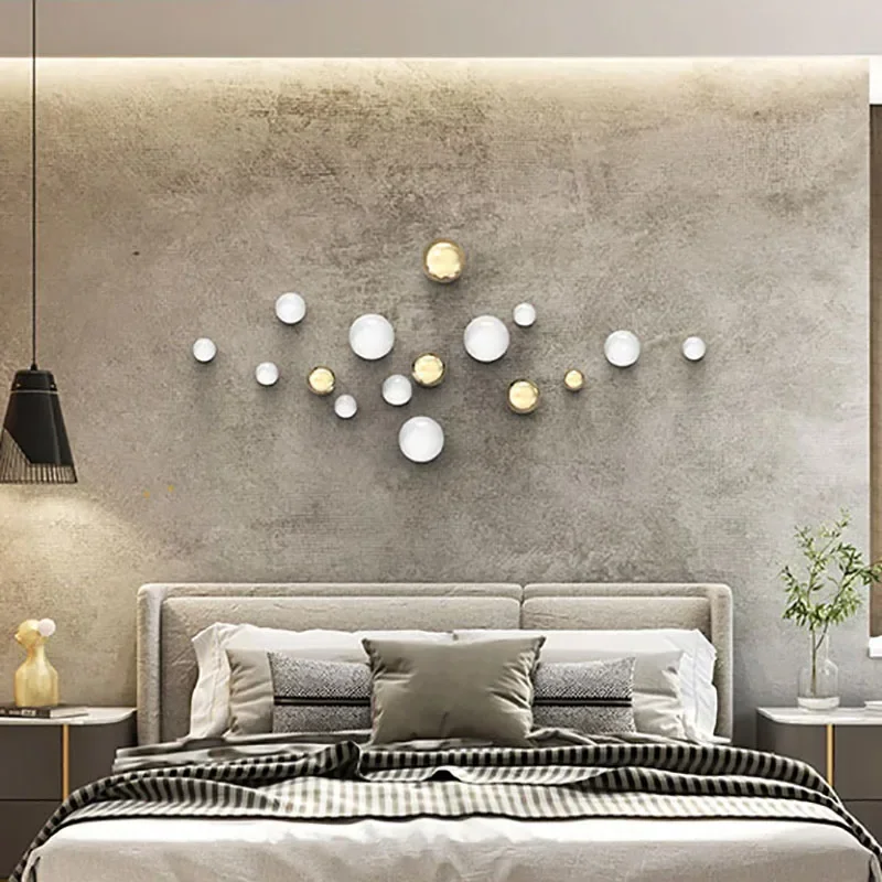 Golden/silver Ball Wall Hanging Ornaments Set Room Aesthetics Decor Round Ball Pendants Living Room Decoration Wall Display 5
