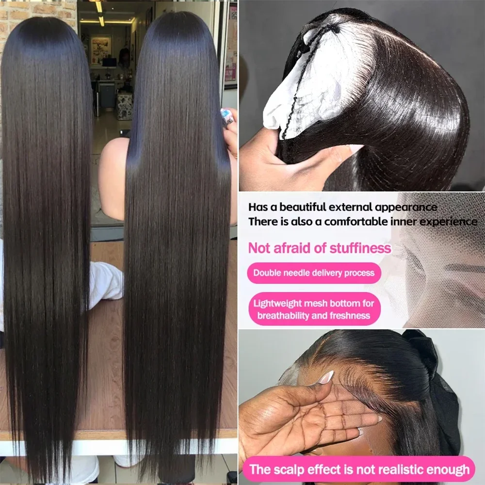 Lakeisha Glueless Wig 13x6 HD Lace Front Human Hair Wig 13x4 30 40Inches Bone Straight Human Hair Wigs Brazilian Pre Plucked view 6