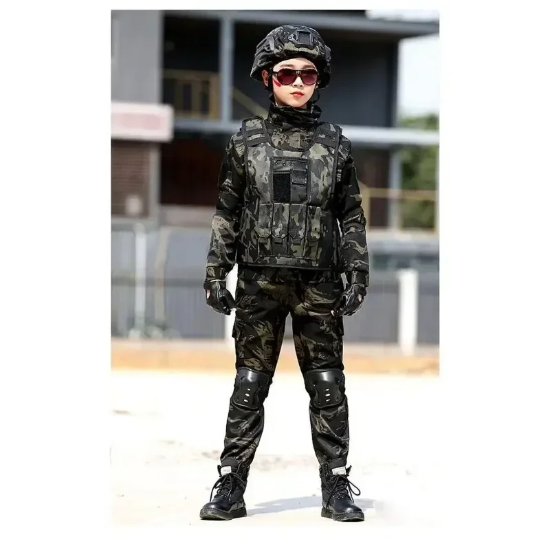 New Children's Special Forces Combat Uniform New Camouflage Training Suit Black Eagle Camouflage Suit Performance Suit 4