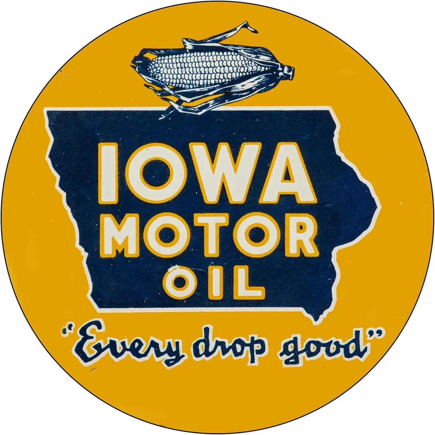 

Винтажная репродукция газовых знаков, винтажные металлические знаки, круглые металлические жестяные знаки для гаража и дома, диаметр 8 дюймов, моторное масло Айова