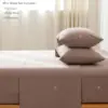 MooMee Bedding Sheet Set 100% Washed Cotton Linen Like Textured Breathable Durable Soft Comfy (Mauve Brown, King) 2