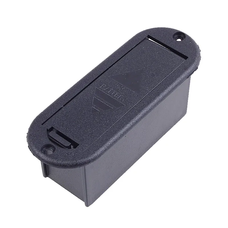 10Pcs 9V Battery Box 81.5MM*29.5MM Case for Active Guitar and Bass Pickup Platic Black Color