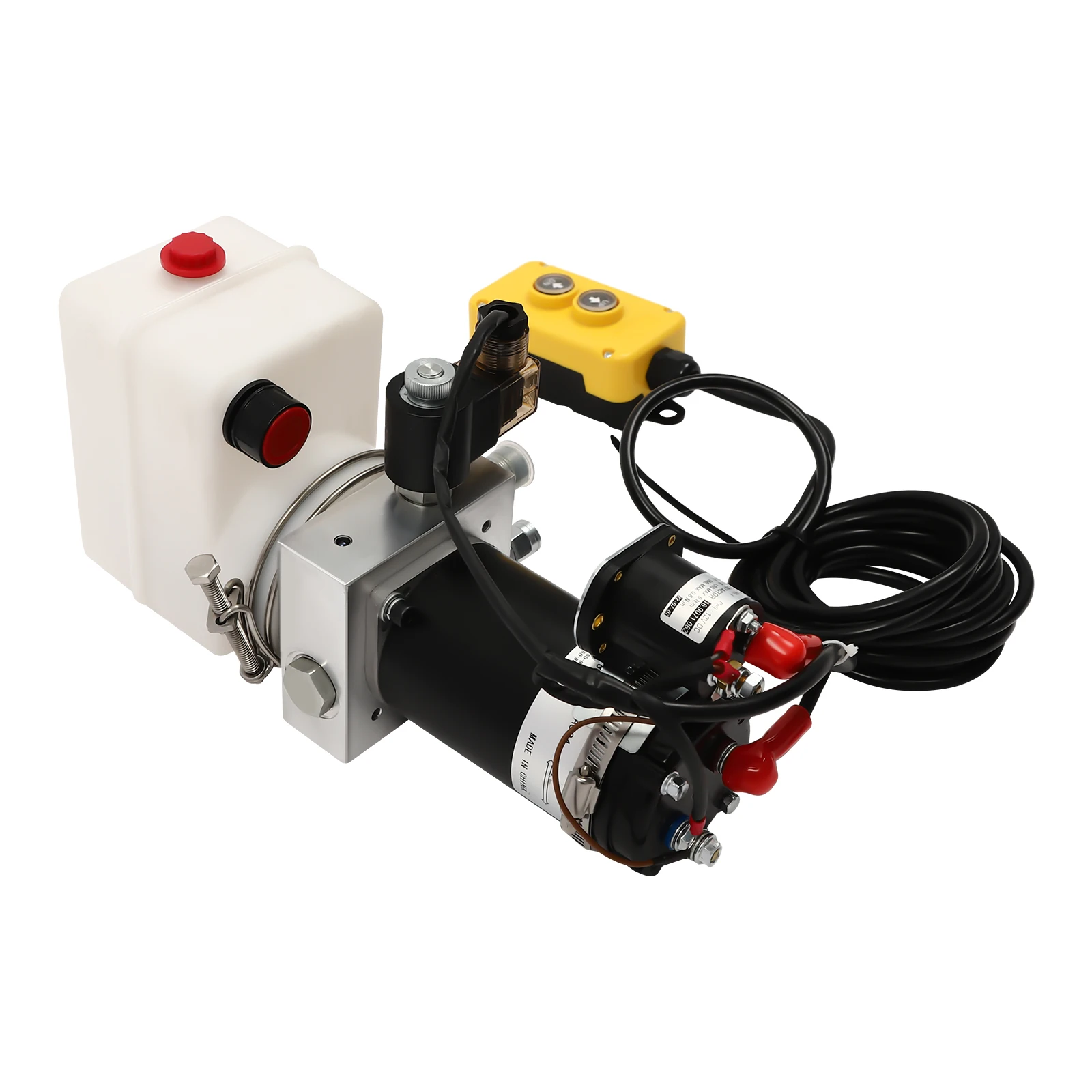 800W Hydraulic Pump for Dump Trailer 12V Single Acting Dump Truck Safety&Reliable 5