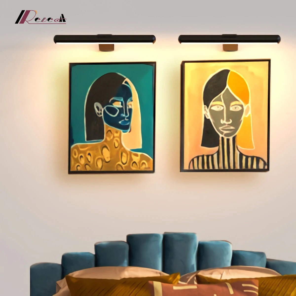 Painting Picture Light Portrait With Remote Living Room Wireless Wall Lamp Art Display Rechargeable Battery Operated Photo led light led wall lamp wall light