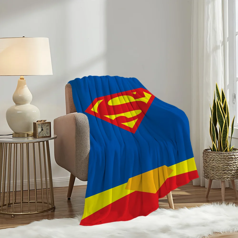cartoon Warm Soft Plush Nap Blankets Sofa manga S-SUperman-ES for Living Room Office Bedroom Home Travel Kid Gifts anime Flannel 6