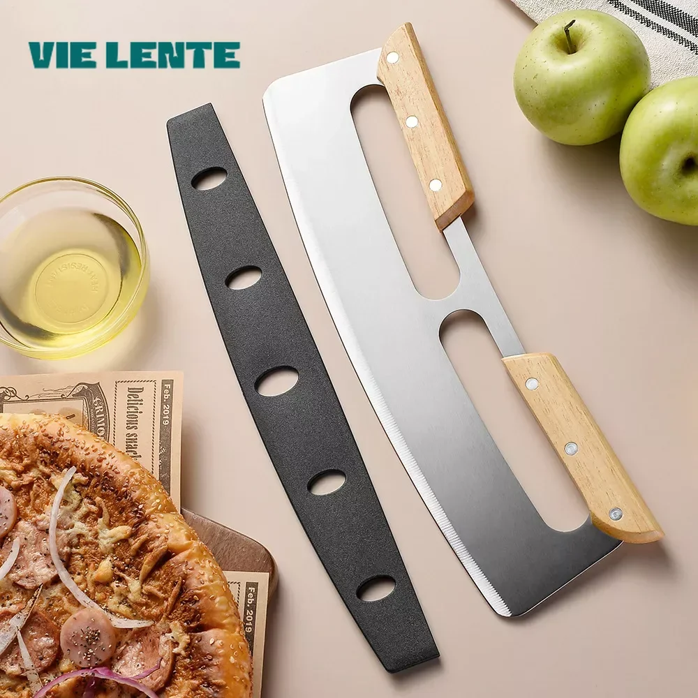 Pizza Cutter 14 Inch Curved Blade Stainless Steel Baking Tool