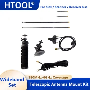 Kit Antenna Radio SDR Portatile con Antenna Telescopica, Treppiede Flessibile, Supporto a Ventosa e Cavo di Prolunga SMA per Radioamatori