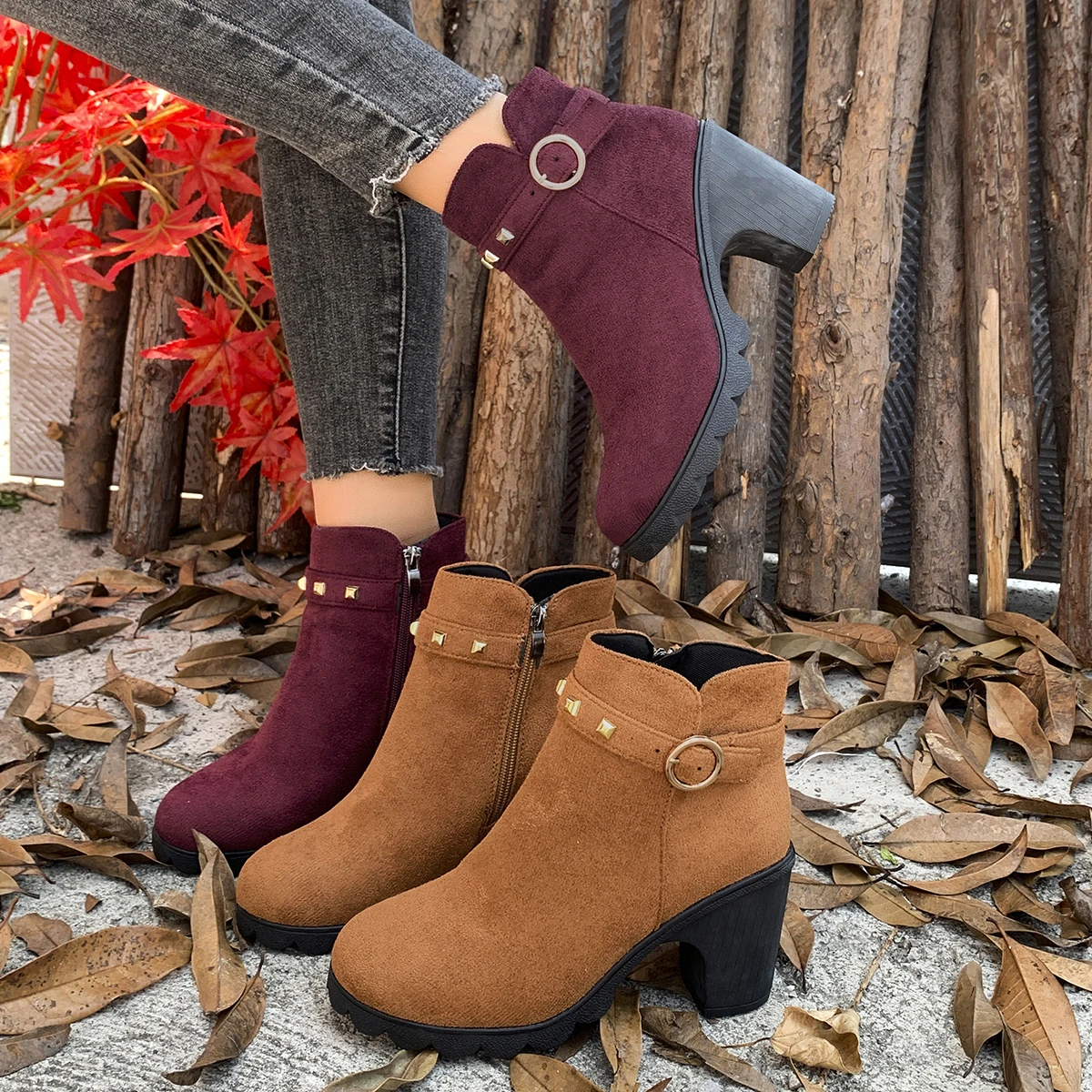 Winter Elegant Solid Color Sexy High-heeled Short Boots Fashionable New Comfortable Hot Selling Plus Size Women's Boots