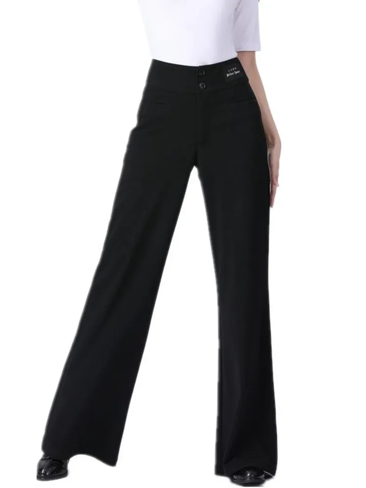 Elegant Ballroom Solid Color Festival Pants Women Party And Events Classical Dance Practice High Waist Street Rave Outfits Jazz