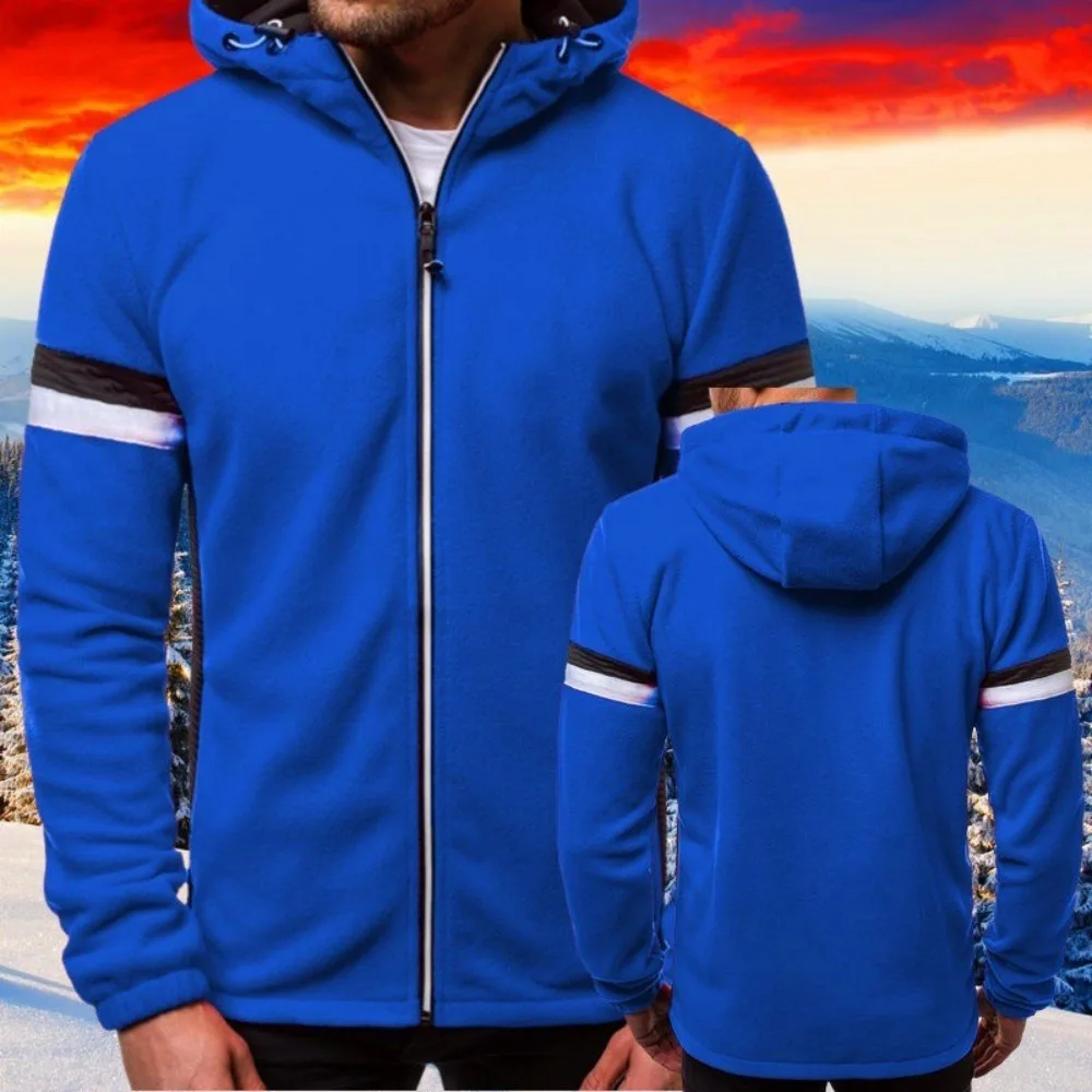 Fashion Men's Solid Color Zip Hoodie Sweatshirt_voghion.com