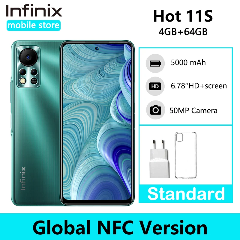 Infinix HOT 11S 4GB 64GB NFC Support 6.78" FHD Punching Display Smartphone Helio G88 50MP AI Rear Camera 5000mAh Battery | Мобильные