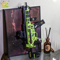 HUIQIBAO MP5 MOC Weapon Model Building Blocks Military Army Pistol Gun Display Technical Bricks Children’s Toy for Boy Game 3