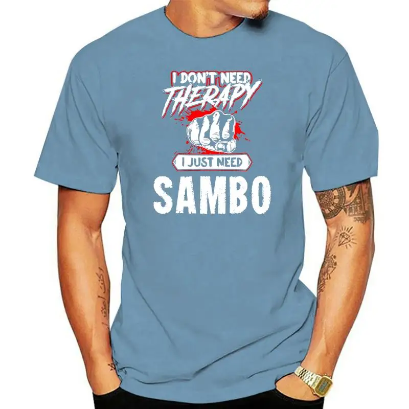Фото Лидер продаж, Мужская модная футболка Sambo из 100% хлопка, подарок, мне не нужна терапия! Новая модная футболка №1