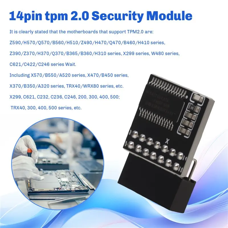 A92Z LPC TPM 2.0 암호화 보안 모듈 원격 카드 TPM2.0 모듈 보드 (윈도우 11용)