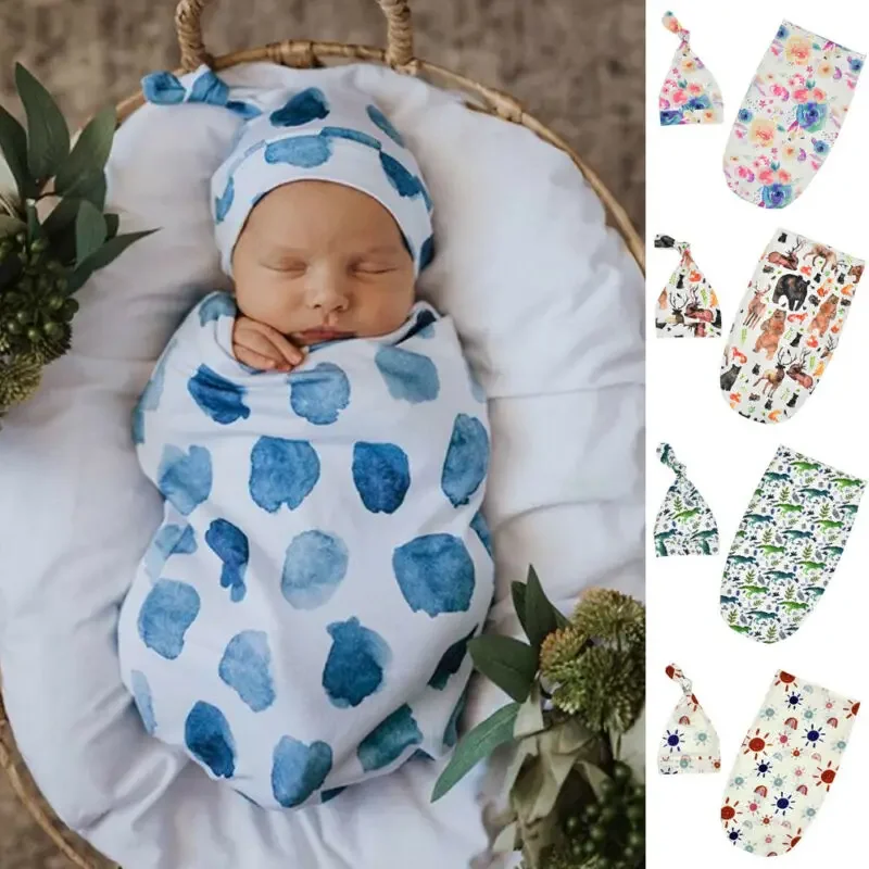 

Soft Infant Swaddle Muslin Blanket Newborn Baby Wrap Swaddling Sleeping Bags Baby Photography Photo Prop 2Pcs