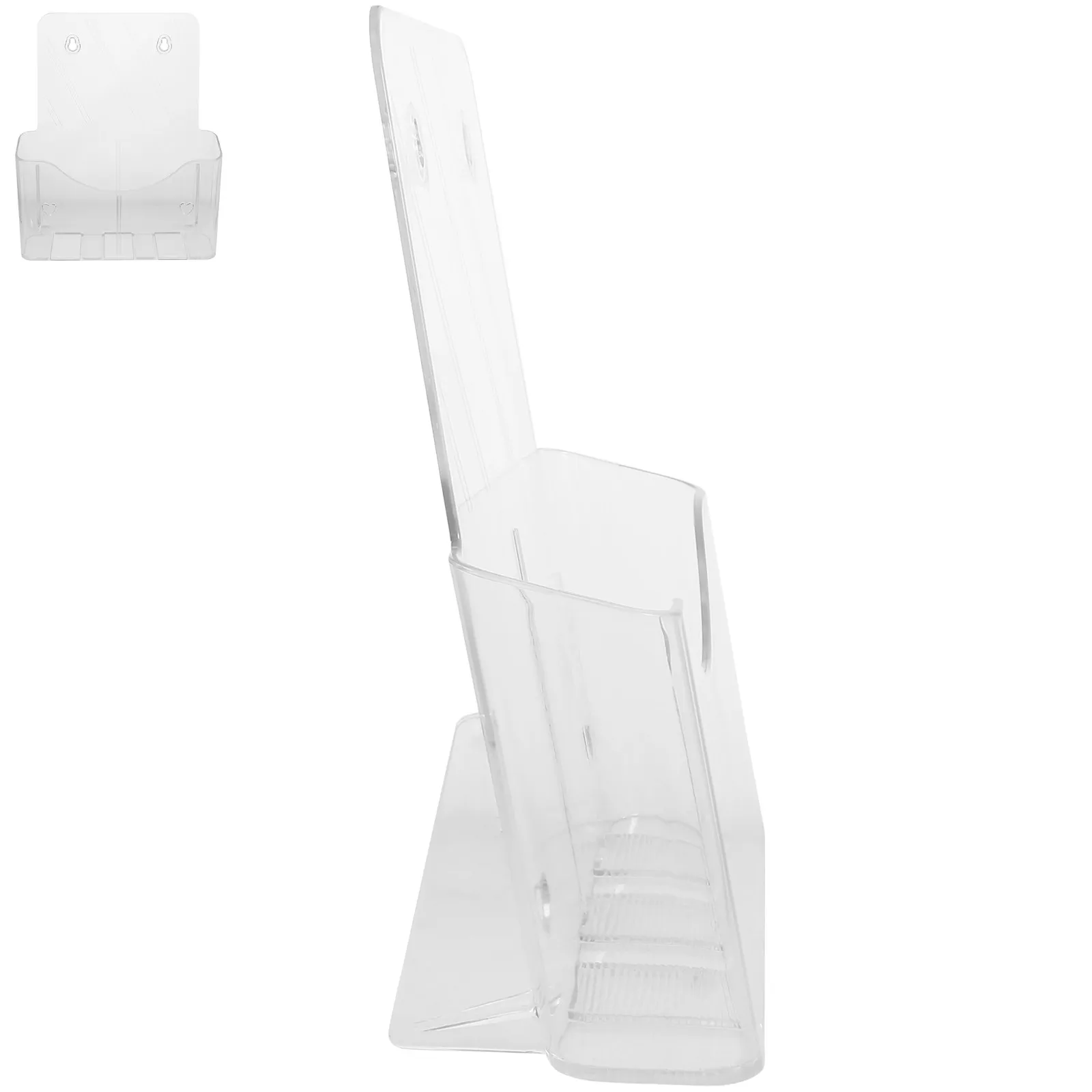 투명 아크릴 벽걸이형 종이 홀더 (사무실 파일, 잡지, 카탈로그, 폴더, 브로셔, 엽서, 메뉴 스탠드, 공간 절약)