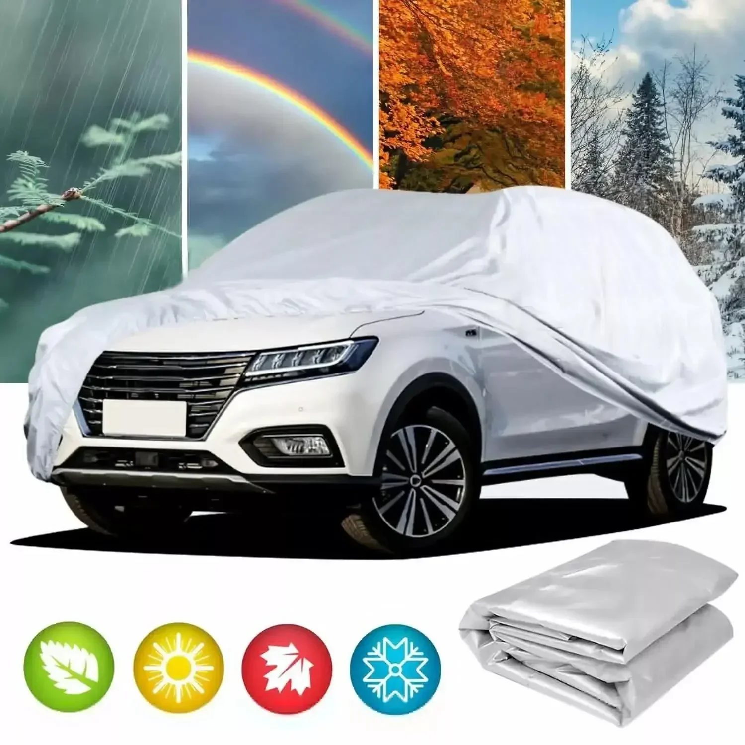 Universal Full Car Cover Portable Outdoor Waterproof UV Protection Anti-Scratch Resistant Car Clothing Auto Dust Cover Accessory
