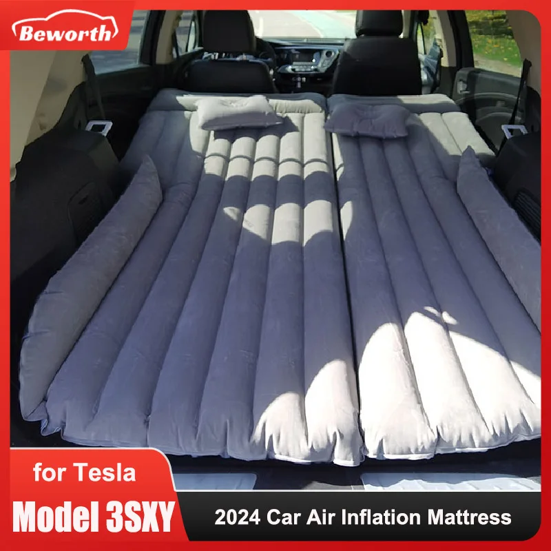 New Car Air Inflation Mattress For Tesla Model Y S 3+ Highland SUV Trunk Inflatable Pad Sleeping Mat Air Bed Travel Camping