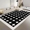 French Retro Carpet Living Room Decoration Checkerboard Rugs for Bedroom Ins Wind Plaid Bedside Floor Mat Large Area Plush Rug 4