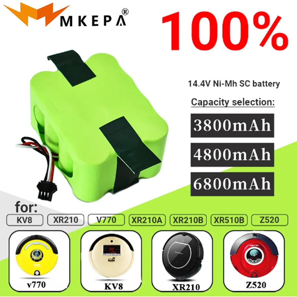 

MKEPA 14.4V Ni-Mh SC Rechargeable battery 6800mAh for KV8 XR210 XR510 XR210A XR210B XR510B XR510C Vacuum Cleaner Sweeping Robot