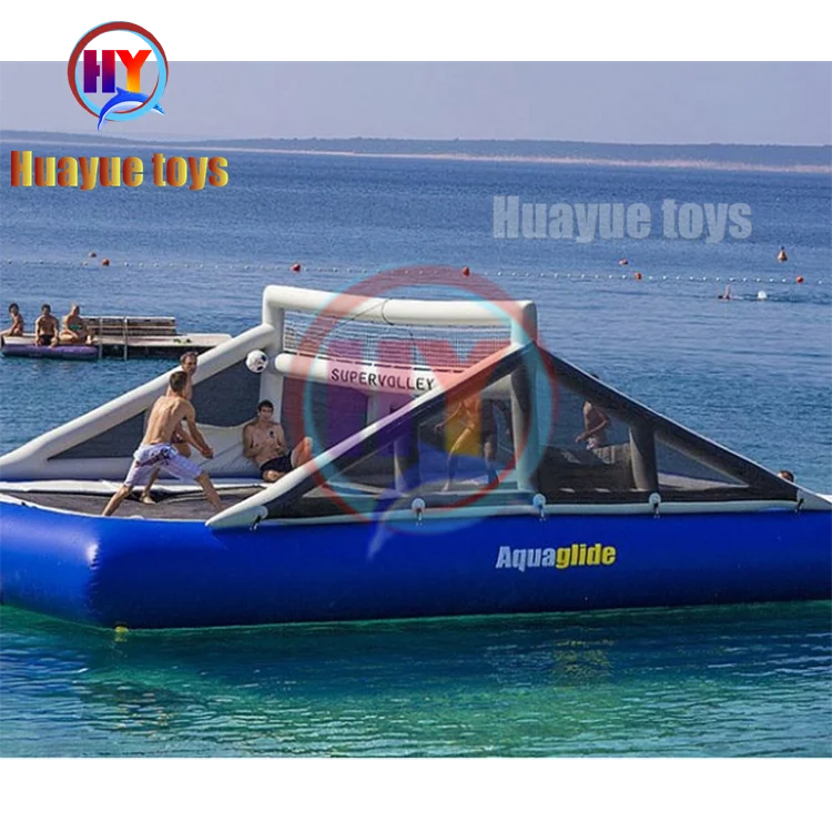 High Quality pvc Big-sized Water Park Sea Ocean Lake Occasions Team Activities Adults Inflatable Volleyball Field