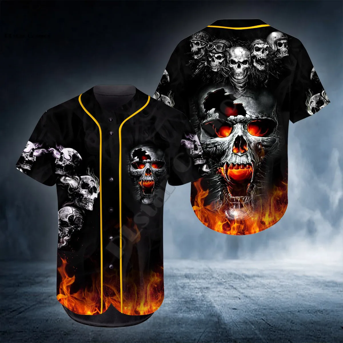 PLstar Cosmos Baseball Jersey Shirt Pray Couple Skull 3D All Over Printed Baseball Jersey Us Size Love Skull Gift hip hop Tops