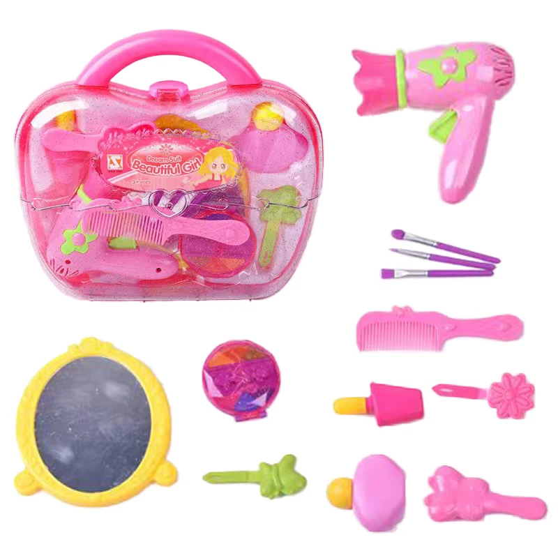 Beauty Salon Set Toy Interactive Pretend Play Hair Salon Playset Fashion Role Play Kit Carry Case For Kids Toys Gifts For Girls 2
