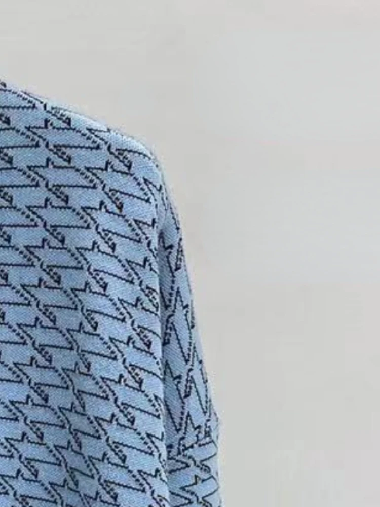 자카드 V넥 니트 가디건 스웨터 코트, 통근용 인기, 가을 겨울 신상