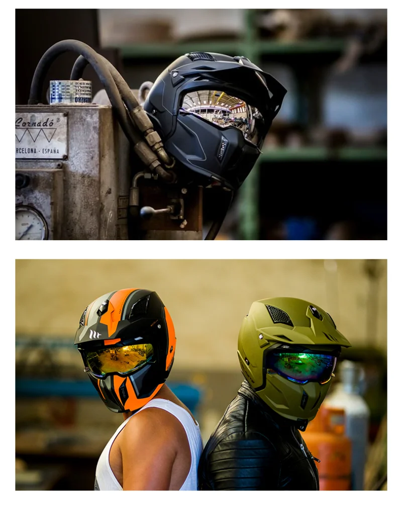 Casco de cara abierta MT StreetFighter para motocicleta, cascos deportivos  duales, todo terreno, pruebas modulares, DOT ECE, todas las estaciones