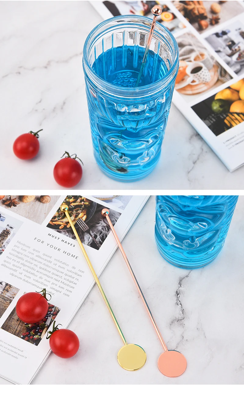 Description Picture 4 of itemStainless Steel Cocktail Bar Spiral Drink Shaker Muddler Stirrer Cocktail Mixing Stick Milk Tea Coffee Mixing Stick Bar Tool