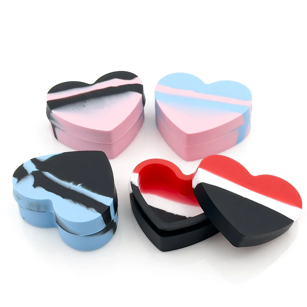 Storage Box Non-stick Silicone Box 17ML Love Style for Oil Wax Storage