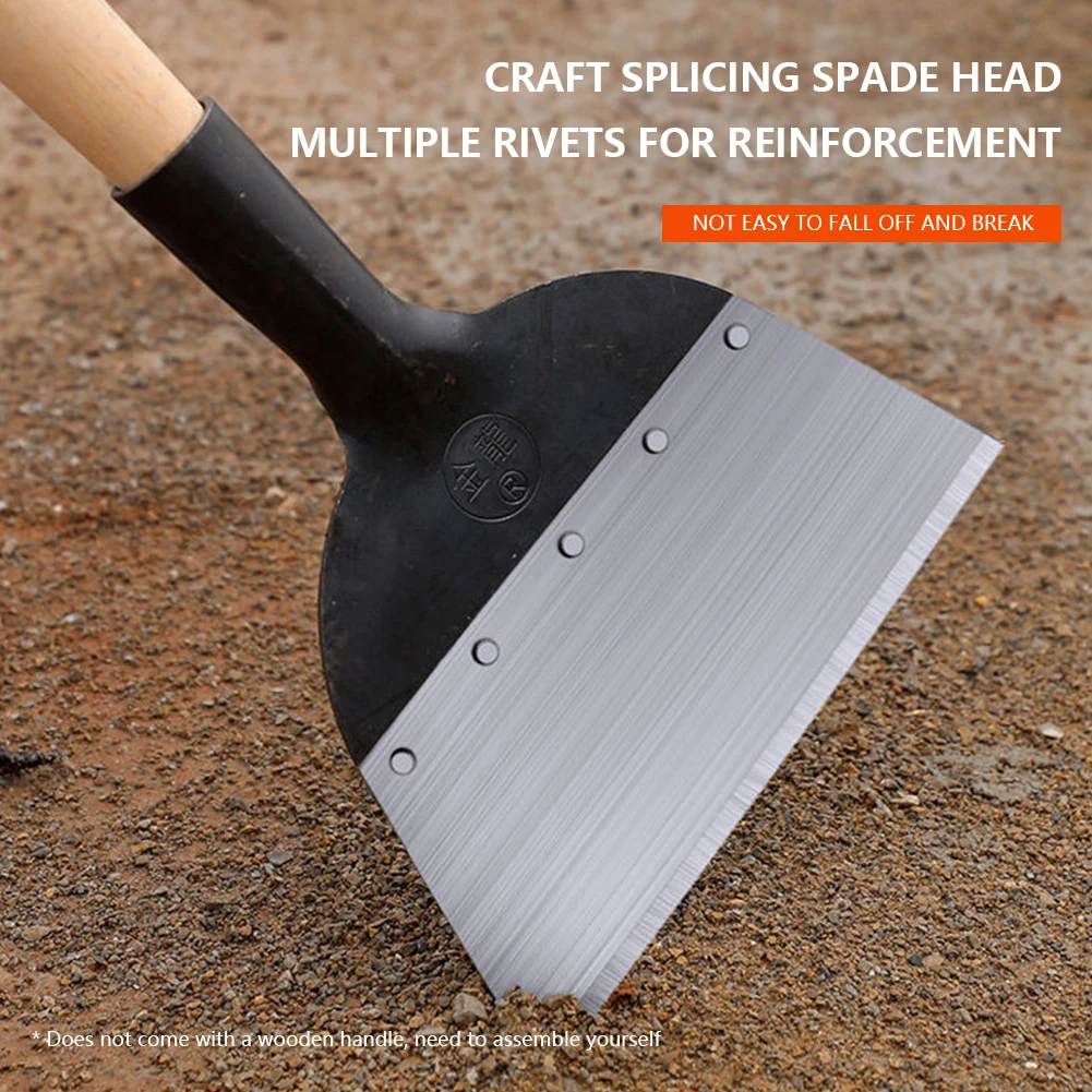 Steel Flat Shovel Multi-Functional Garden Scraper Shovel Rust Resistant Farm Weeding Planting Shovel for Digging in Garden Beds