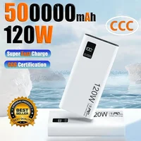 2026 New 120W Power Bank 500000mAh Super Fast Charging Large Capacity Battery Charging Powerbank For IPhone Samsung Huawei