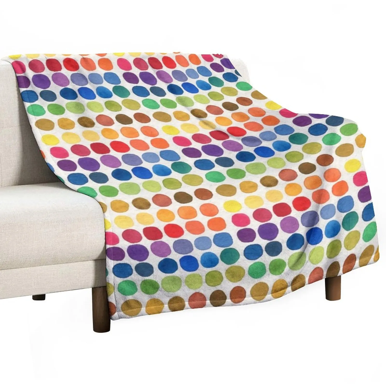 

Rainbow spots with paper grain Throw Blanket blankets and blankets Designer Blankets