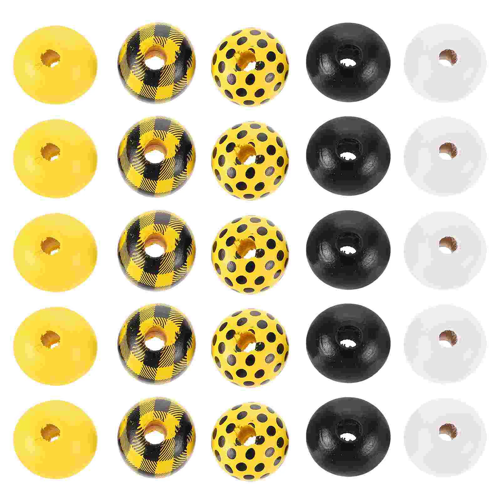 

150 Pcs Yellow Series Wooden Bead Jewlery Hanging Craft DIY Supplies Bee Jewelry Decor Handmade Gift Charm Accessory