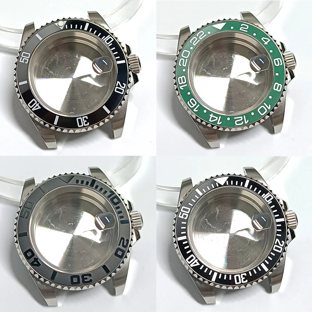 Watch Case Stainless Steel Waterproof Fit NH34 NH 35 NH36 NH70 Movement 40.5mm Sapphire Glass GMT
