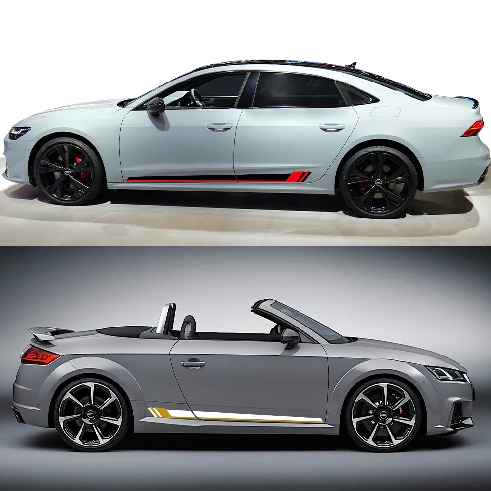 Sleek Car Side Stripes Decals Vinyl Graphics Trims Auto Accessories