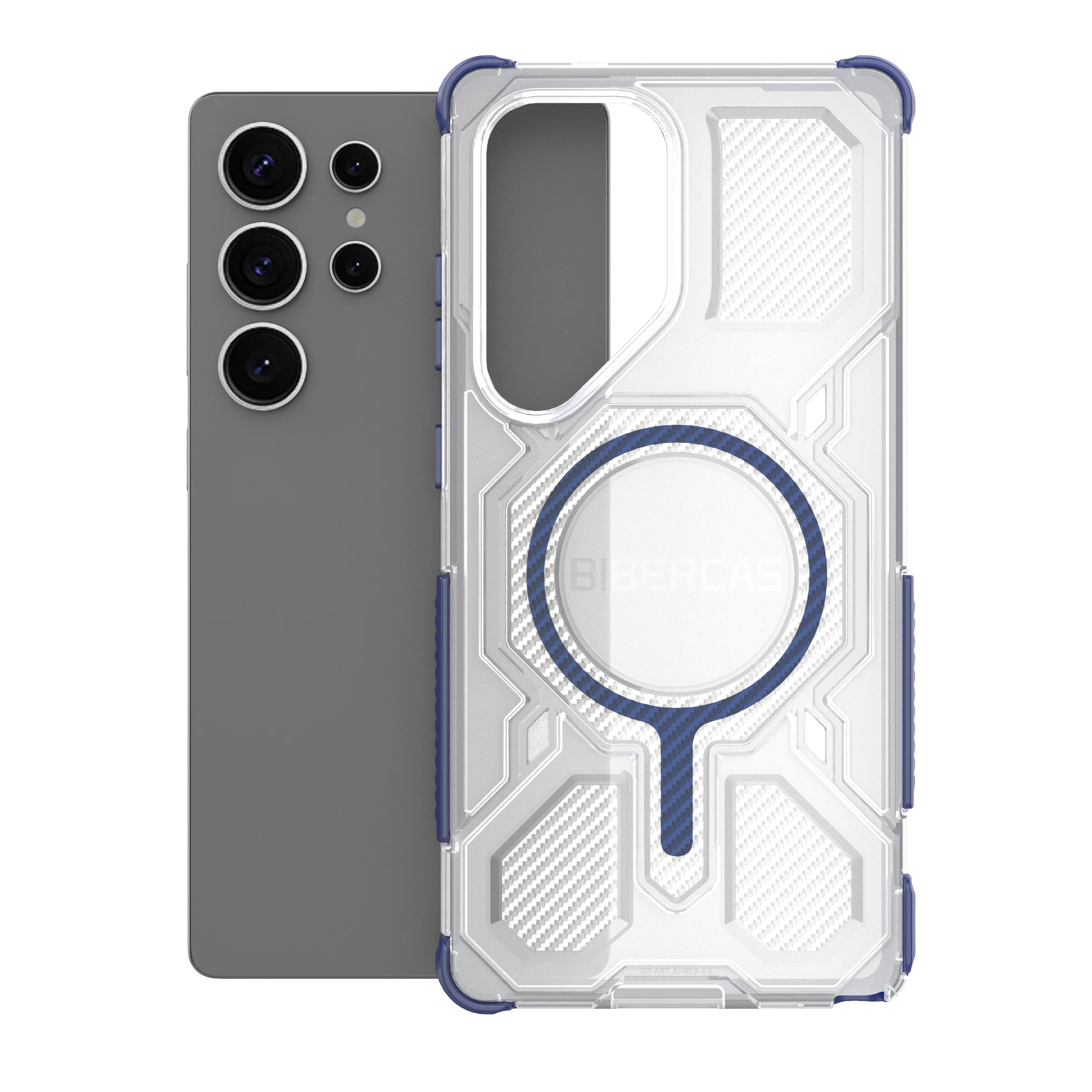 Magnetic Military Armor Phone Case with Wireless Charging and Anti-Drop Protection