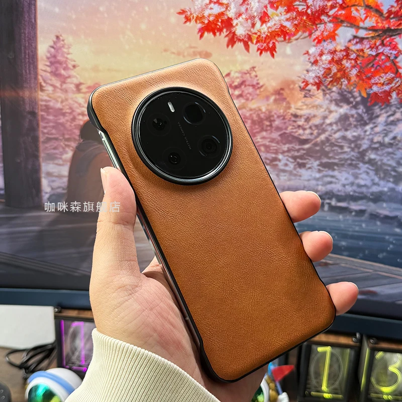 Luxury Leather Pattern Ultra-Thin Shockproof Bumper Case - Frameless Hard Back Cover