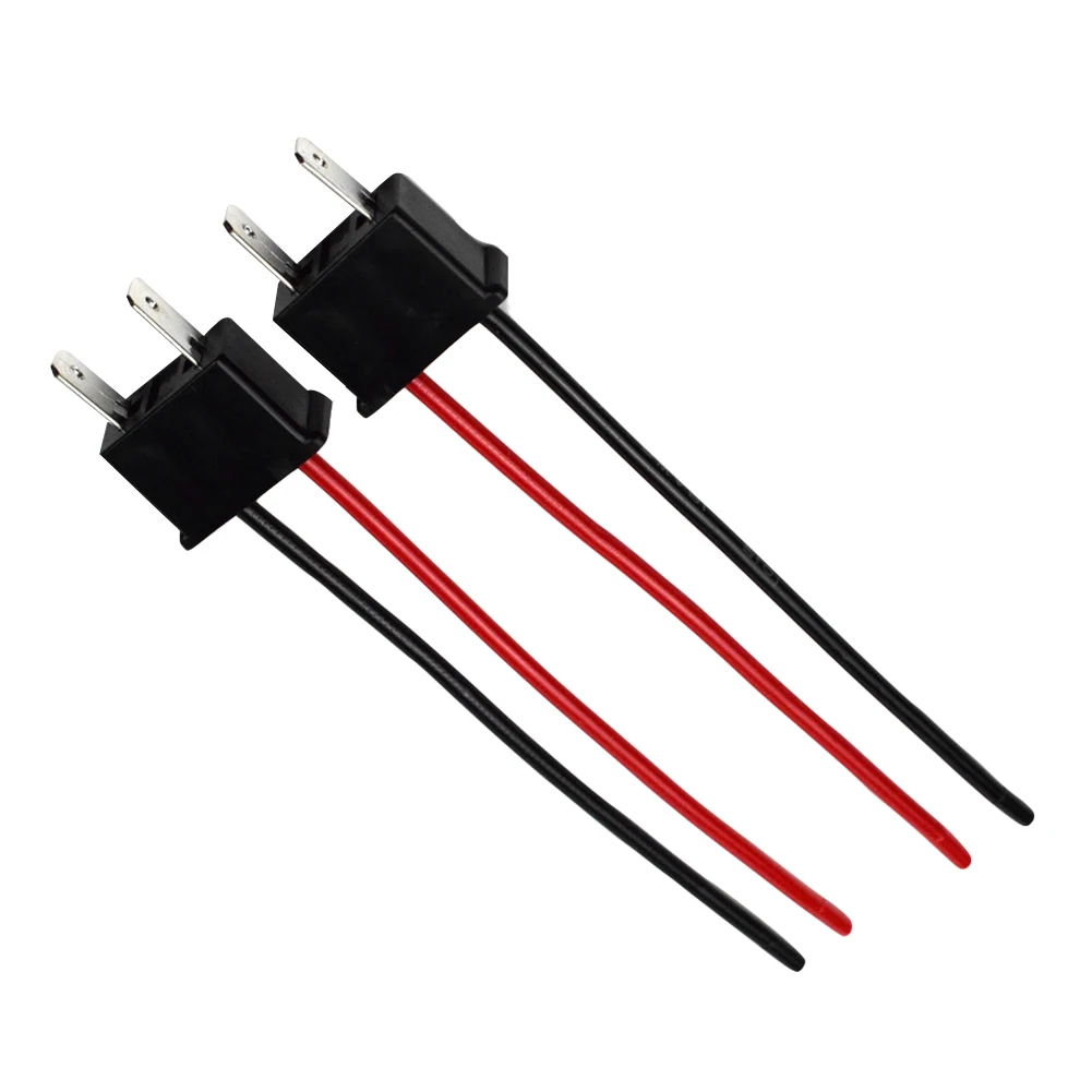 2개 H7 전구 소켓 배선 하네스 헤드라이트 12V-24V ABS 및 구리선 플러그 앤 플레이 안개등 남성 커넥터 피그테일