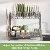 2 Tier Dish Drying Rack, Dish Racks for Kitchen Counter, Stainless Steel Dish Drainers with Cutlery Holder and Cup Rack 6