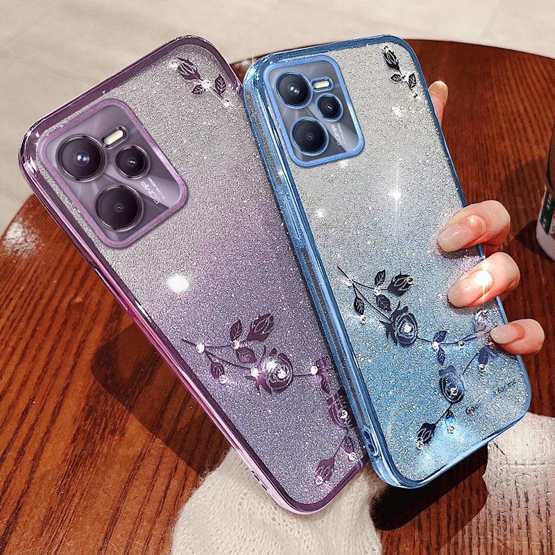 Glitter Phone Cover Realme 12 11 10 9i 8 Pro C67 GT5 C53 C51 C55 C35 C33 C31 C30S C21Y Cases Bling Rhinestone