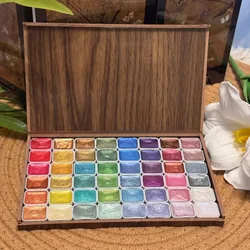 Deluxe Glitter Watercolor Paint Set with Wooden Box - 120 Vibrant Colors for Professionals and Artists (48 Colors)