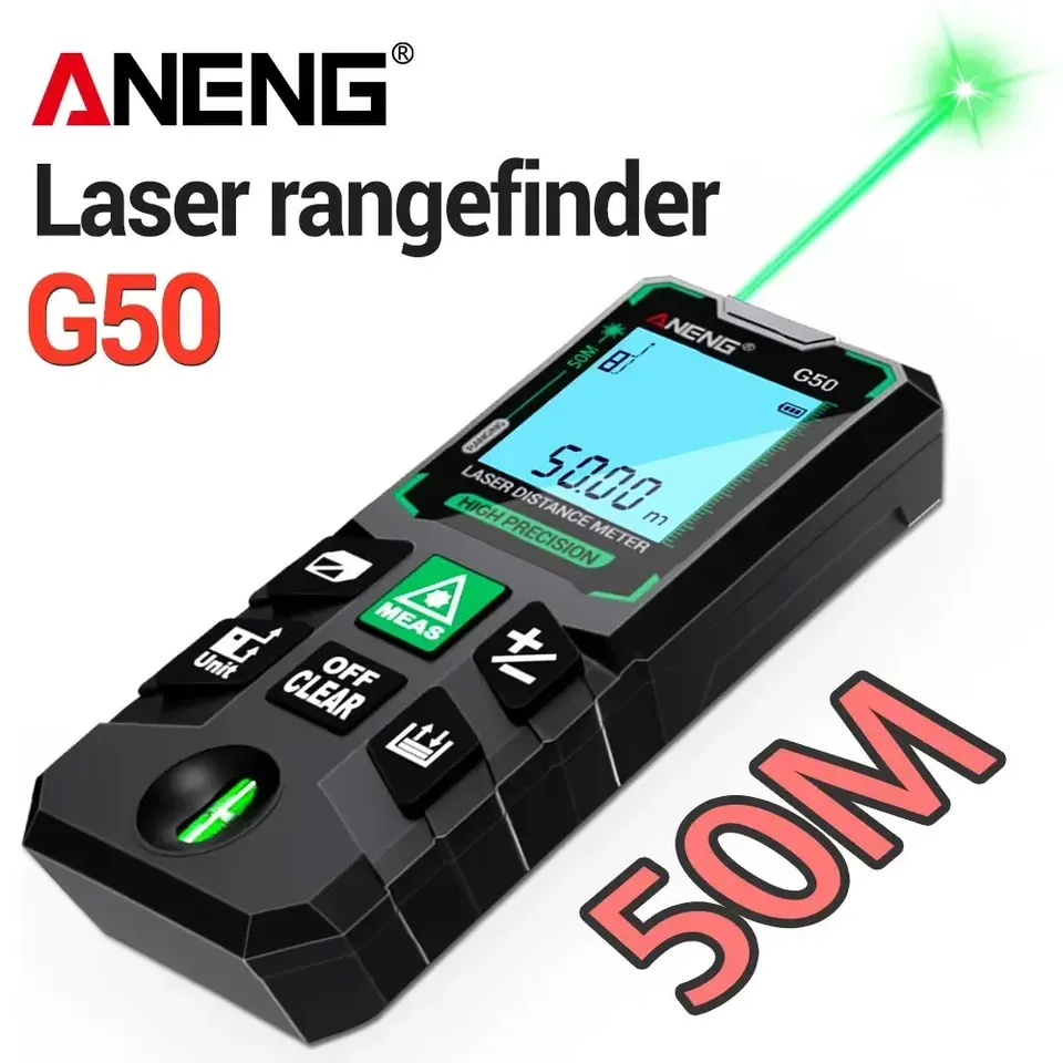 ANENG G50/G70/G100/G120 Green Laser Distance Meter Autonomous Benchmark Rangefinder 0.5~1 Second Flash Test Diastimeter Tools