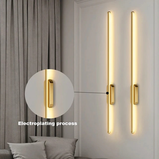 Gold Long Strip Wall Lamp: Modern Design for Elegant Indoor Decor