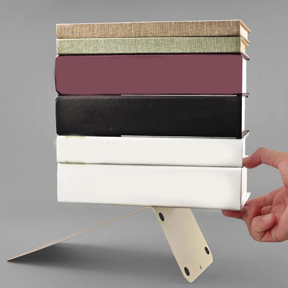 Book Organizer Book Holder Book Stand 2pcs Metal Bookend L-shaped for Book Storage