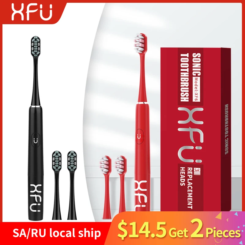 XFU 2007 Battery Power Sonic  Electric Toothbrushes Wholesale  Replacement Brush Heads Drop Shipping Adults Dental Care