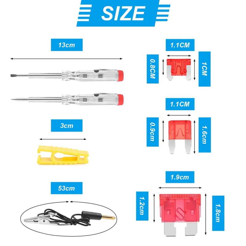310 Stück Autosicherungs-Sortiment, Standard-/Mini-/Low-Mini-Blade-Kfz-Sicherung mit Sicherungs tester und Abzieher