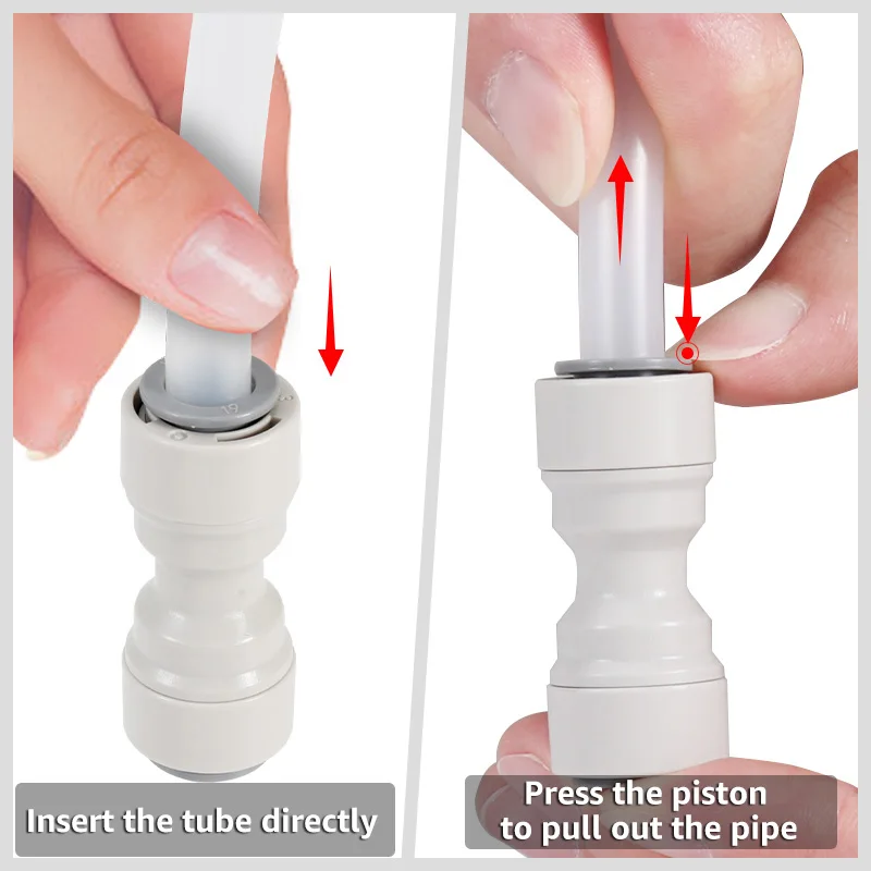ELECQUEEN Push In Fitting 9.5mm(3/8') to 9.5mm(3/8') Straight Push Fit Connectors Homebrew Beer Hose Quick Joint Tube Adapter homebrew push fit connectors